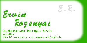 ervin rozsnyai business card